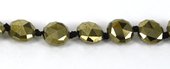 Pyrite Faceted Coin 8mm 4mm thick beads EACH-beads incl pearls-Beadthemup