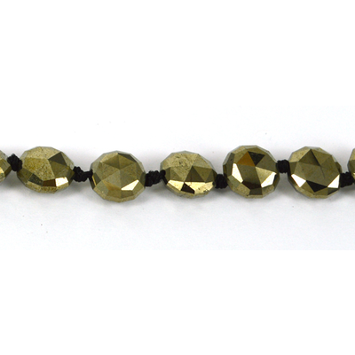 Pyrite Faceted Coin 8mm 4mm thick beads EACH