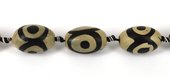 Tibetan Agate 28x18mm Olive Bead-beads incl pearls-Beadthemup