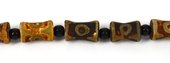 Tibetan Agate 23x14mm Flared Tube Bead-beads incl pearls-Beadthemup