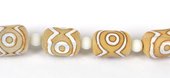 Tibetan Agate 19x14mm Barrel Bead-beads incl pearls-Beadthemup