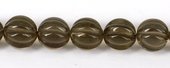 Smokey Quartz Carved Round 14mm EACH-beads incl pearls-Beadthemup