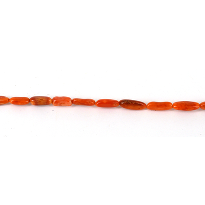Coral Orange nugget 4x8mm strand