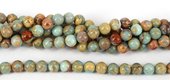 Opal Blue African Polished Round 10mm strand 40 beads-beads incl pearls-Beadthemup