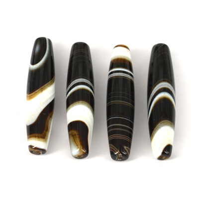 Banded Agate Polished Olive 26x12mm EACH