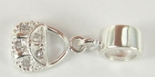 Sterling Silver Charm CZ Bag w/Bail 4mm hole-findings-Beadthemup