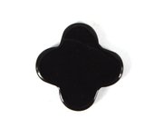 Black Agate 4 leaf clover bead 20mm EACH-beads incl pearls-Beadthemup