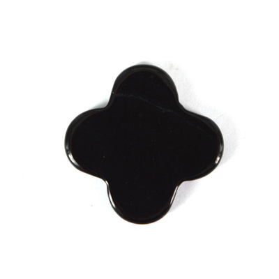 Black Agate 4 leaf clover bead 20mm EACH