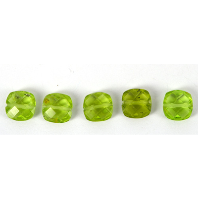 Peridot Faceted Cushion approx 8mm EACH