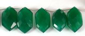 Green Onyx Shield approx 20mm PAIR-beads incl pearls-Beadthemup