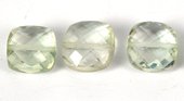 Green Amethyst Faceted Cushion 9.5mm EACH-beads incl pearls-Beadthemup