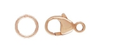 14k ROSE Gold Filled lobster clasp 4.8x9mm with cl/5mm ring 2 sets-findings-Beadthemup