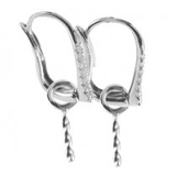 18ct Dia Earwire euro w/pearl cup Pair-findings-Beadthemup