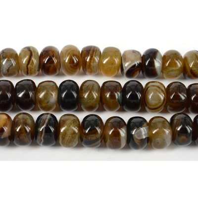 Agate banded Polished Rondel 14x18mm beads per strand 32Bead