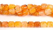 Agate dyed Polished Barrel 12x14mm Orange strand-beads incl pearls-Beadthemup