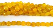 Agate dyed yellow Polished Flat Round 12mm strand-beads incl pearls-Beadthemup