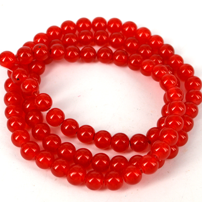 Glass bead strand 80cm long 10mm Red