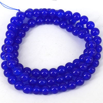 Glass bead strand 80cm long 10mm Blue