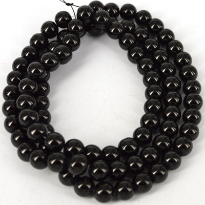 Glass bead strand 80cm long 10mm Black