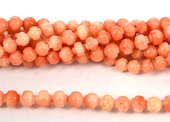 Coral Apricot 6mm Carved Round beads per strand 75Beads-beads incl pearls-Beadthemup
