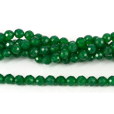 Agate Dyed Green Faceted Round 10mm beads per strand 38 b