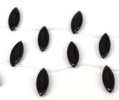 Onyx Polished Briolette 12x30mm PAIR-beads incl pearls-Beadthemup