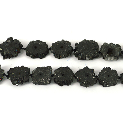 Agate Druzy Geode BLACK app 17mm EACH
