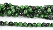Ruby Zoisite Polished Round 10mm beads per strand 39-beads incl pearls-Beadthemup