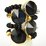 Agate Dyed Connecter Gold 48x35mm Black