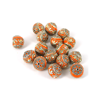 Kashmiri Bead Orange 20mm EACH