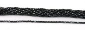 Black Spinel coated Faceted Round 2mm beads per strand 199-beads incl pearls-Beadthemup