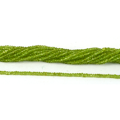 Peridot Faceted Rondel 2x3mm strand 33.5cm long