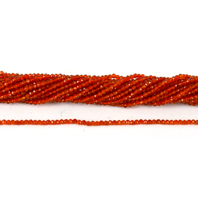 Carnelian Faceted Round 2mm strand 33.5cm long