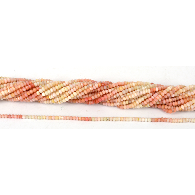 Pink Opal Faceted Rondel 3x4mm strand