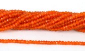 Carnelian Faceted Rondel  4x3mm strand 33.5cm long-beads incl pearls-Beadthemup