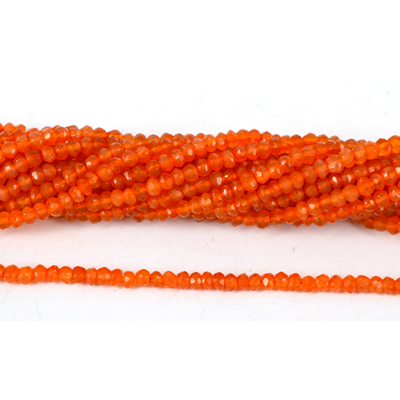 Carnelian Faceted Rondel  4x3mm strand 33.5cm long