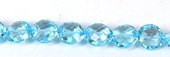 Blue Topaz Faceted Coin 14mm EACH-beads incl pearls-Beadthemup