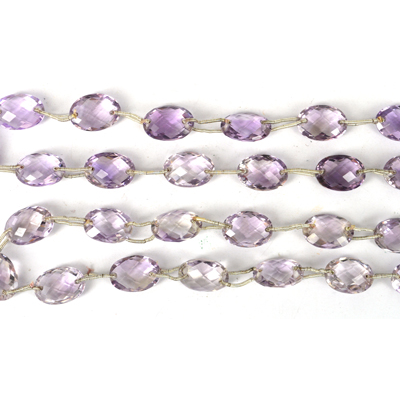 Pink Amethyst Faceted Oval 2 hole bead app 1