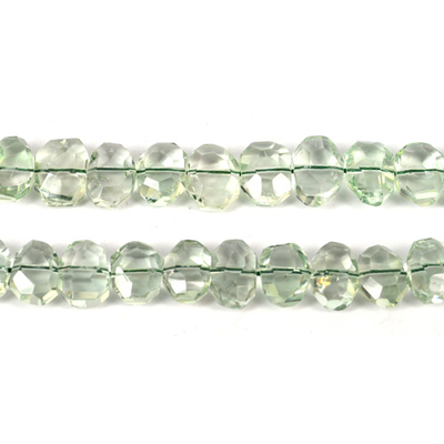 Green Amethyst Faceted S/Drill.Nugget app 12x16x6mm EACH