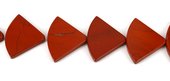 Red Jasper Flat Fan 32x40mm EACH-beads incl pearls-Beadthemup