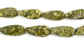 Rhyolite Twisted Faceted Oval 20x40mm EACH-beads incl pearls-Beadthemup