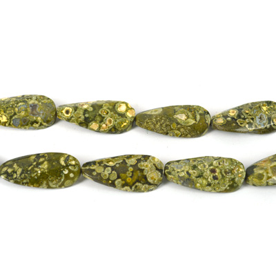 Rhyolite Twisted Faceted Oval 20x40mm EACH