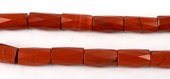 Red Jasper Faceted Tube 14x25mm EACH-beads incl pearls-Beadthemup