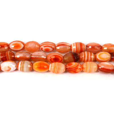 Red Banded Agate Faceted oval 13x18mm EACH