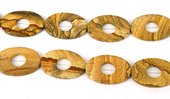 Picture Jasper hollow flat oval 24x33mm EACH bead-beads incl pearls-Beadthemup