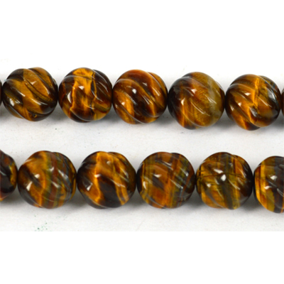 Tigers Eye Carved Round 12mm EACH
