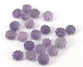 Amethyst Carved Melon app 9x11mm EACH-beads incl pearls-Beadthemup