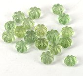 Green Amethyst Carved Melon app 9x11mm EACH-beads incl pearls-Beadthemup