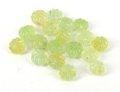 Prehnite Carved Melon app 9x11mm EACH-beads incl pearls-Beadthemup