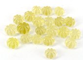 Lemon Quartz Carved Melon app 9x11mm EACH-beads incl pearls-Beadthemup